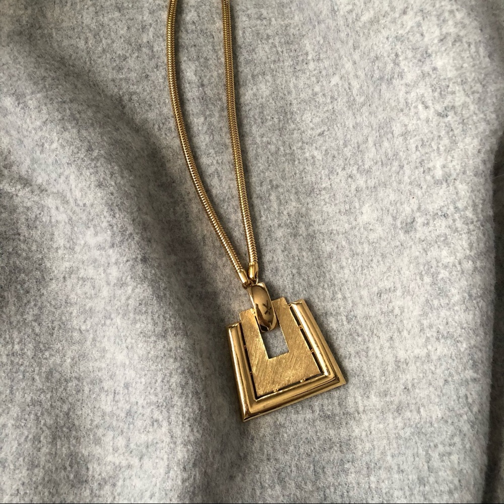Monet Gold large Pendant Statement Necklace